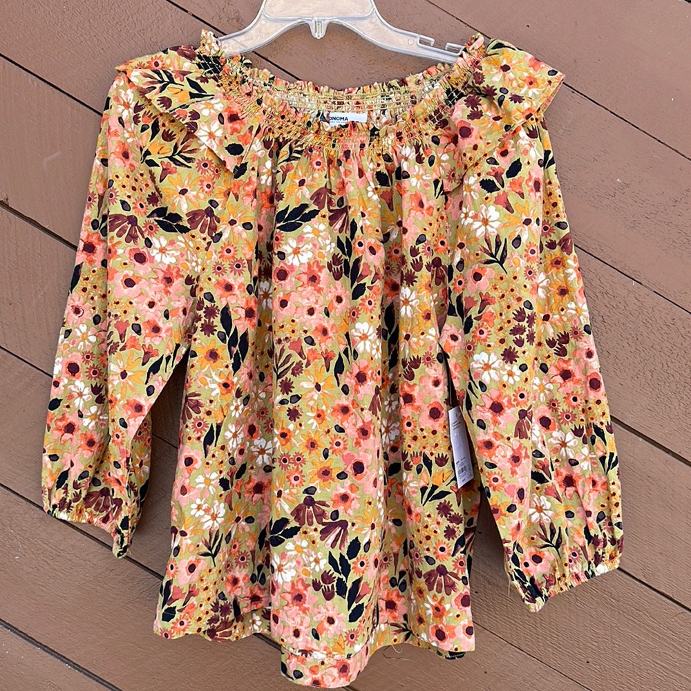 Blouse 100% Cotton scoop Neck